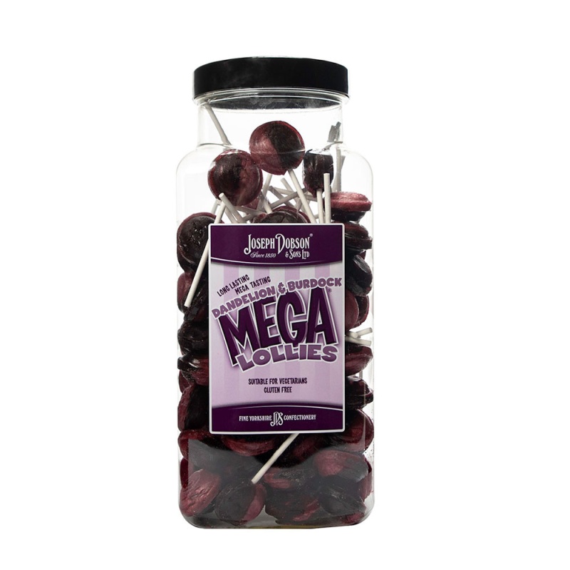 Dandelion & Burdock Mega Lolly Pick & Mix Sweets Joseph Dobson 100g (5 Lollies Pack)